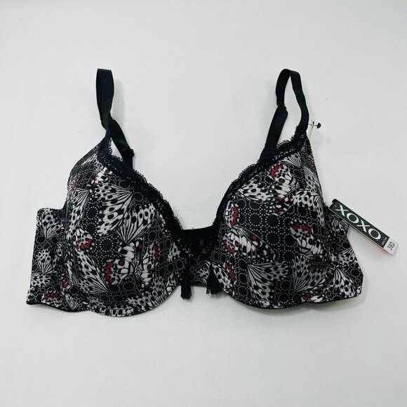 XOXO Other - Xoxo Pushup Bra Butterfly Size 38D Padded Underwire Full Coverage Tassel Black